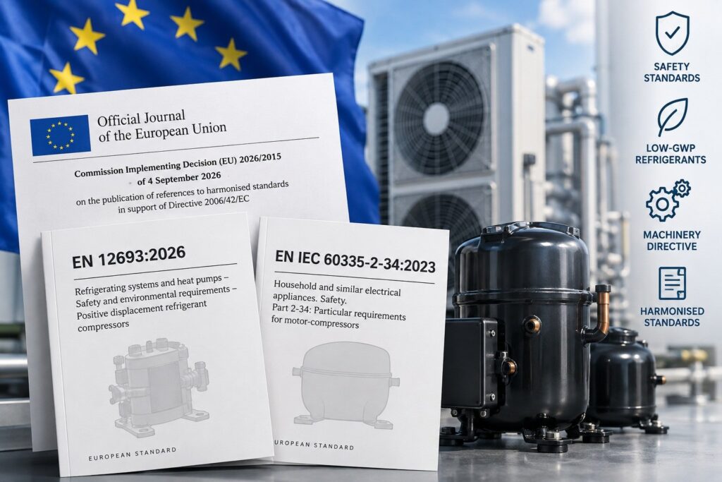 ЕС опубликовал обновленные стандарты безопасности компрессоров для холодоснабжения